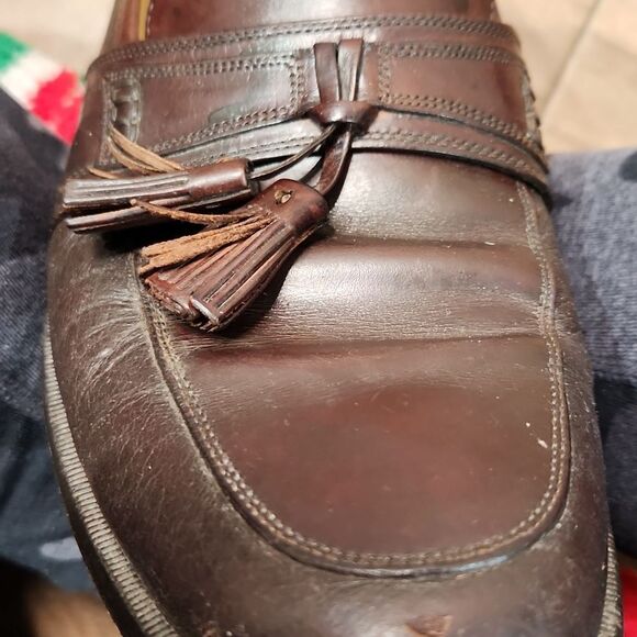 JOHNSTON & MURPHY MADE IN ITALY BROWN LEATHER MENS TASSEL LOAFERS SHOES … - Picture 16 of 16